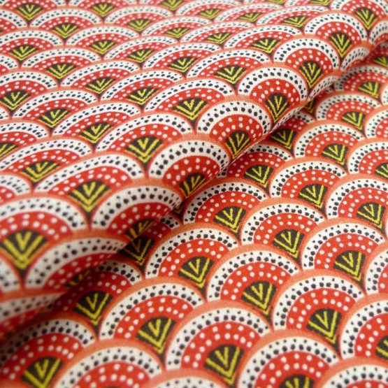 tissu coton enduit wazabi rouge