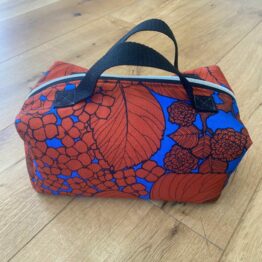 Trousse de toilette familiale spacieuse et éco-responsable en tissu Jacquard avec doublure coton enduit