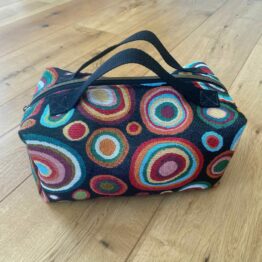 Trousse de toilette familiale spacieuse et éco-responsable en tissu Jacquard avec doublure coton enduit